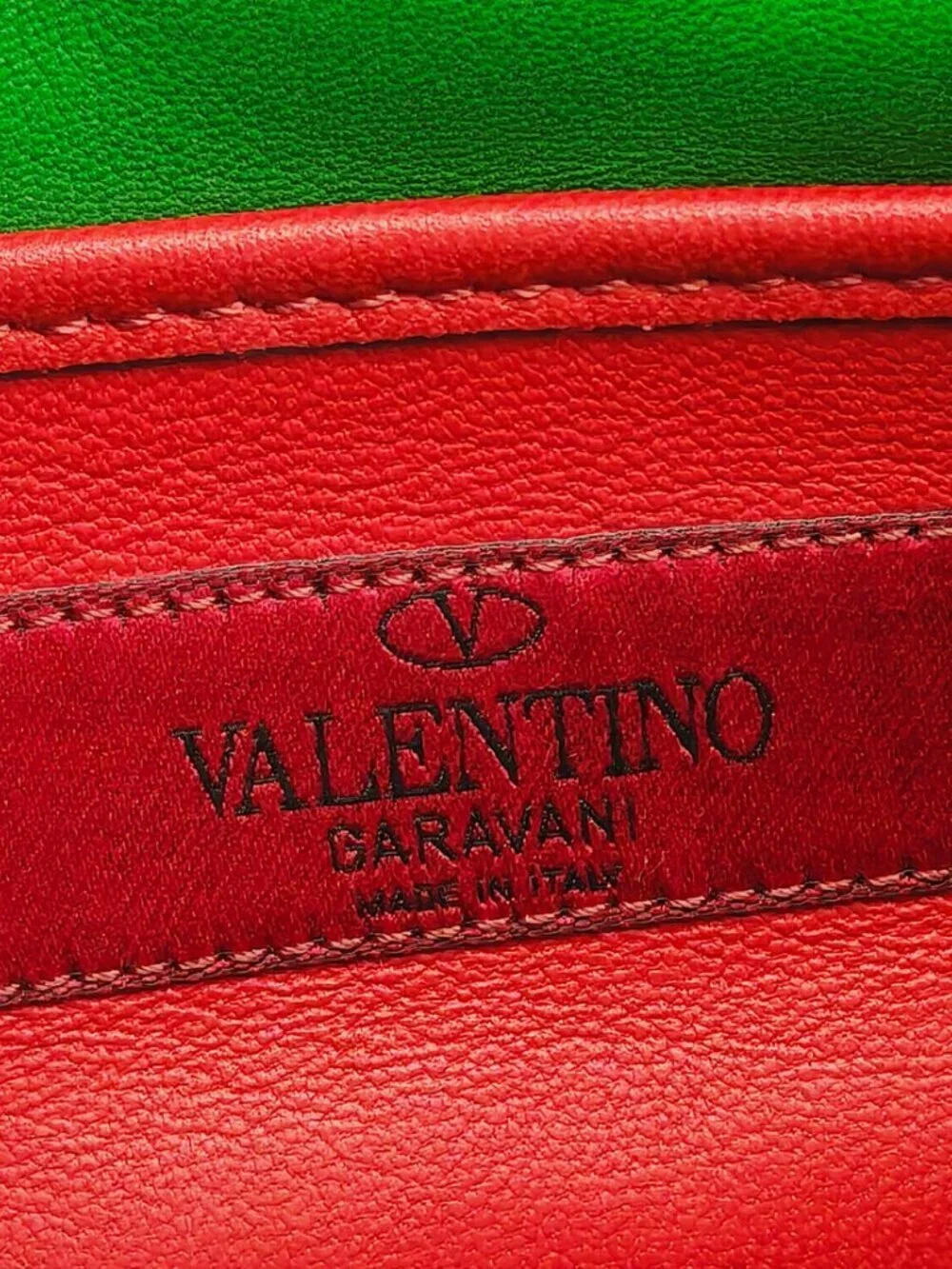 Valentino Garavani Green Roman Stud Shoulder Bag Leather Chain